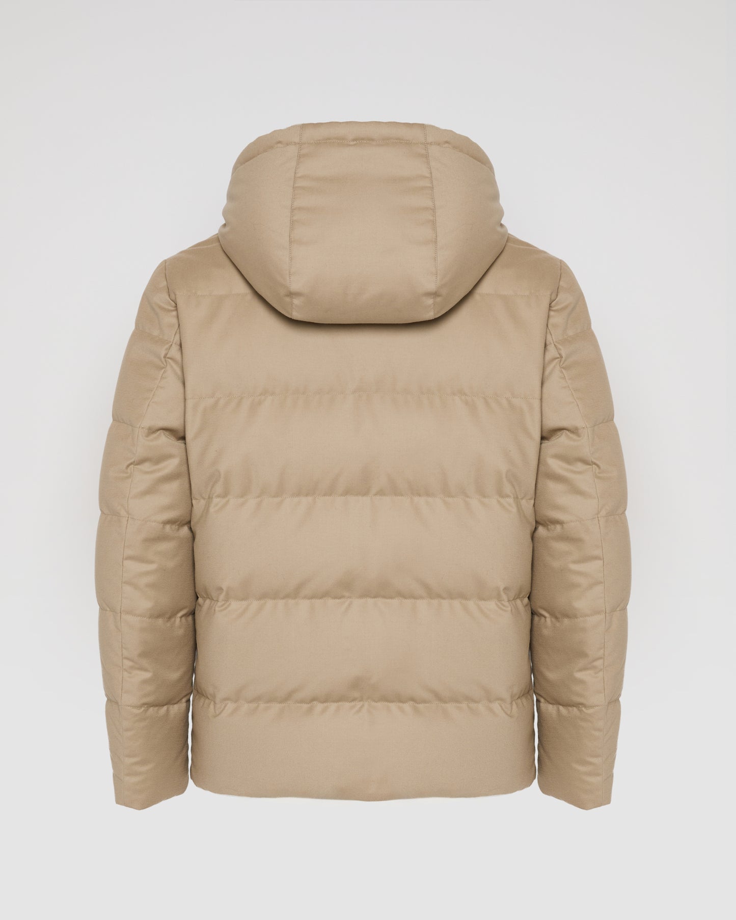 Short down jacket in Loro Piana fabric with mink trim