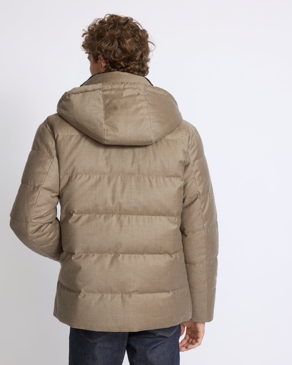 Doudoune courte en tissu Loro Piana avec fourrure de vison - Yves Salomon - Nouvelle collection Automne Hiver