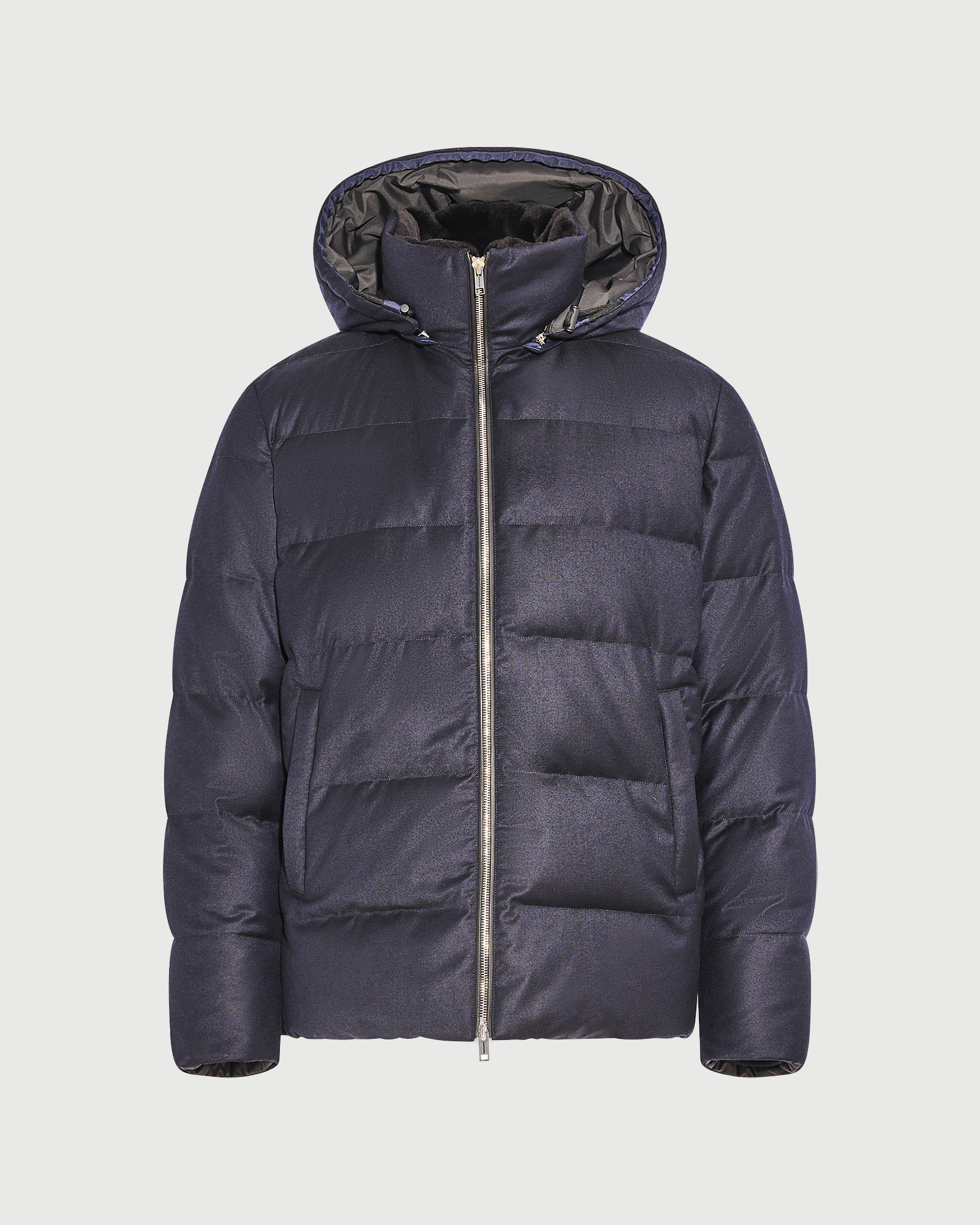 Doudoune courte en tissu Loro Piana avec fourrure de vison- Yves Salomon - Nouvelle collection Automne Hiver