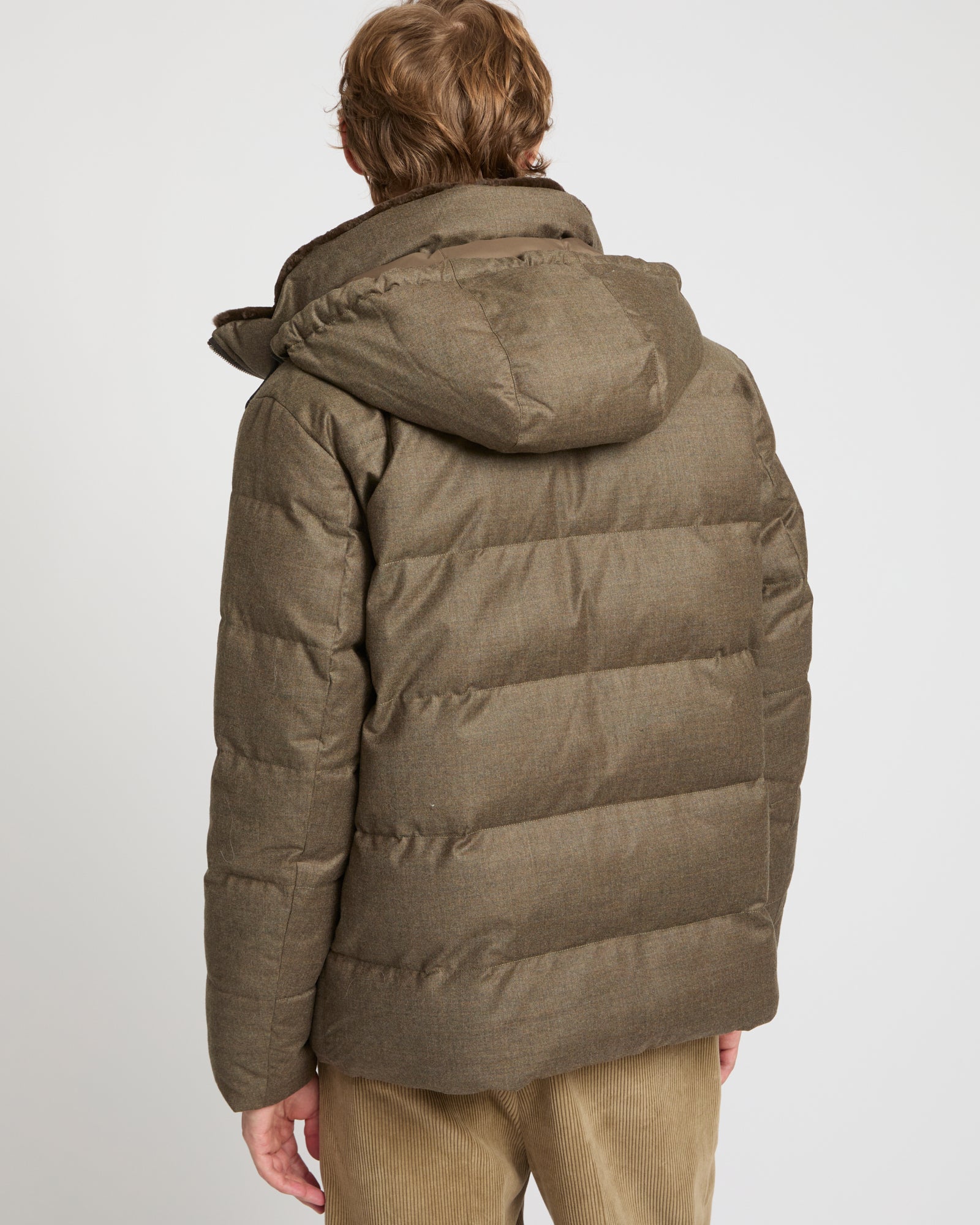 DUVETICA LORO PIANA　ダウンジャケット　52　カーキ　フード DUVETICA × Loro piana MORGES ダウンジャケット M デュベティカ