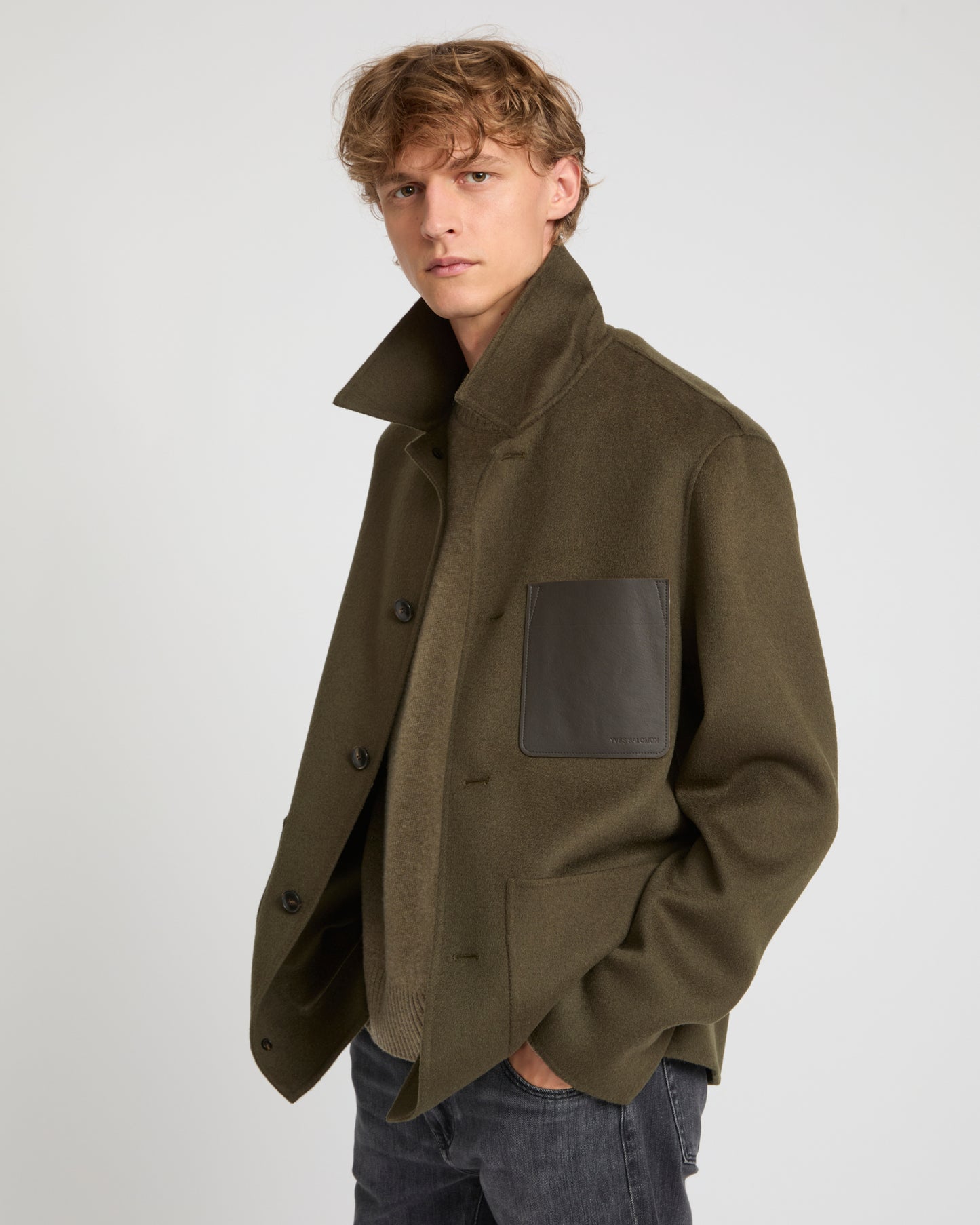 Veste workwear en tissu double-face laine-cachemire -Yves Salomon