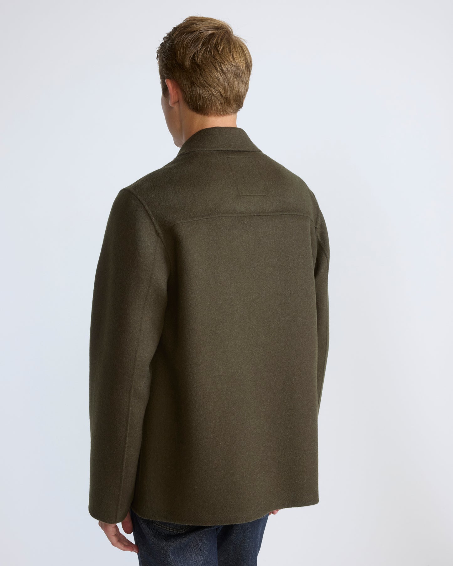 Workwear jacket in double-sided wool-cashmere fabric