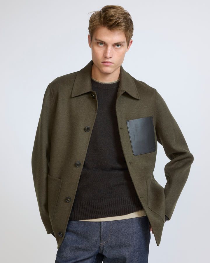 Veste workwear en tissu double-face laine-cachemire