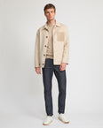 Workwear jacket in double-sided wool-cashmere fabric