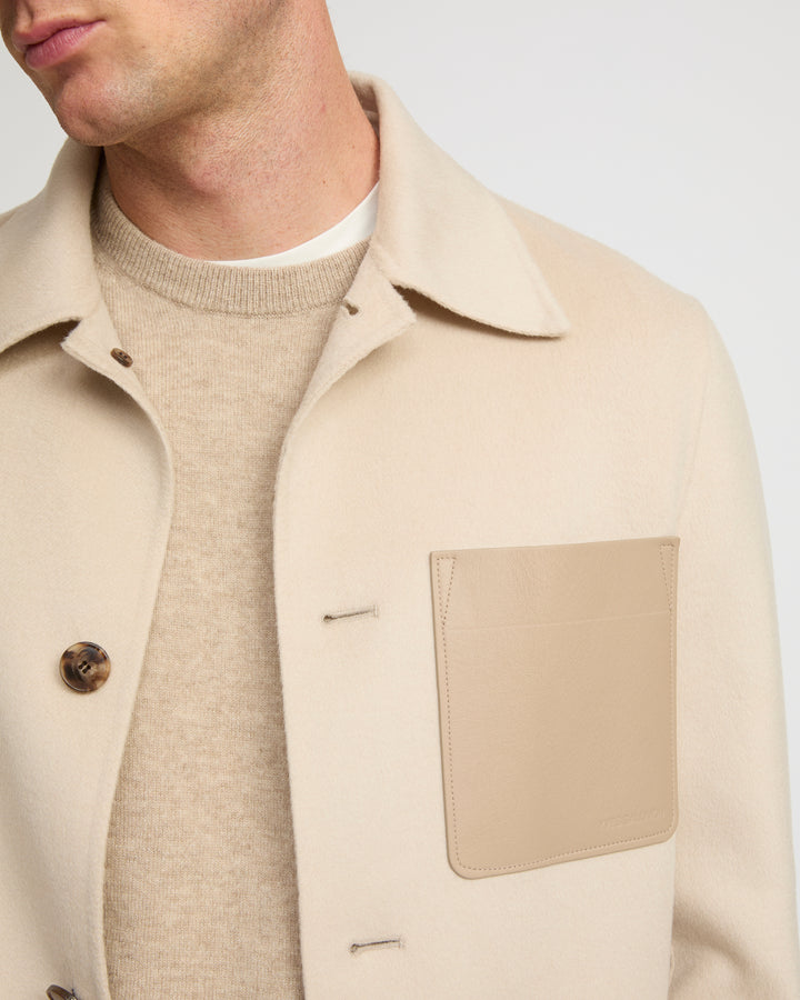 Workwear jacket in double-sided wool-cashmere fabric