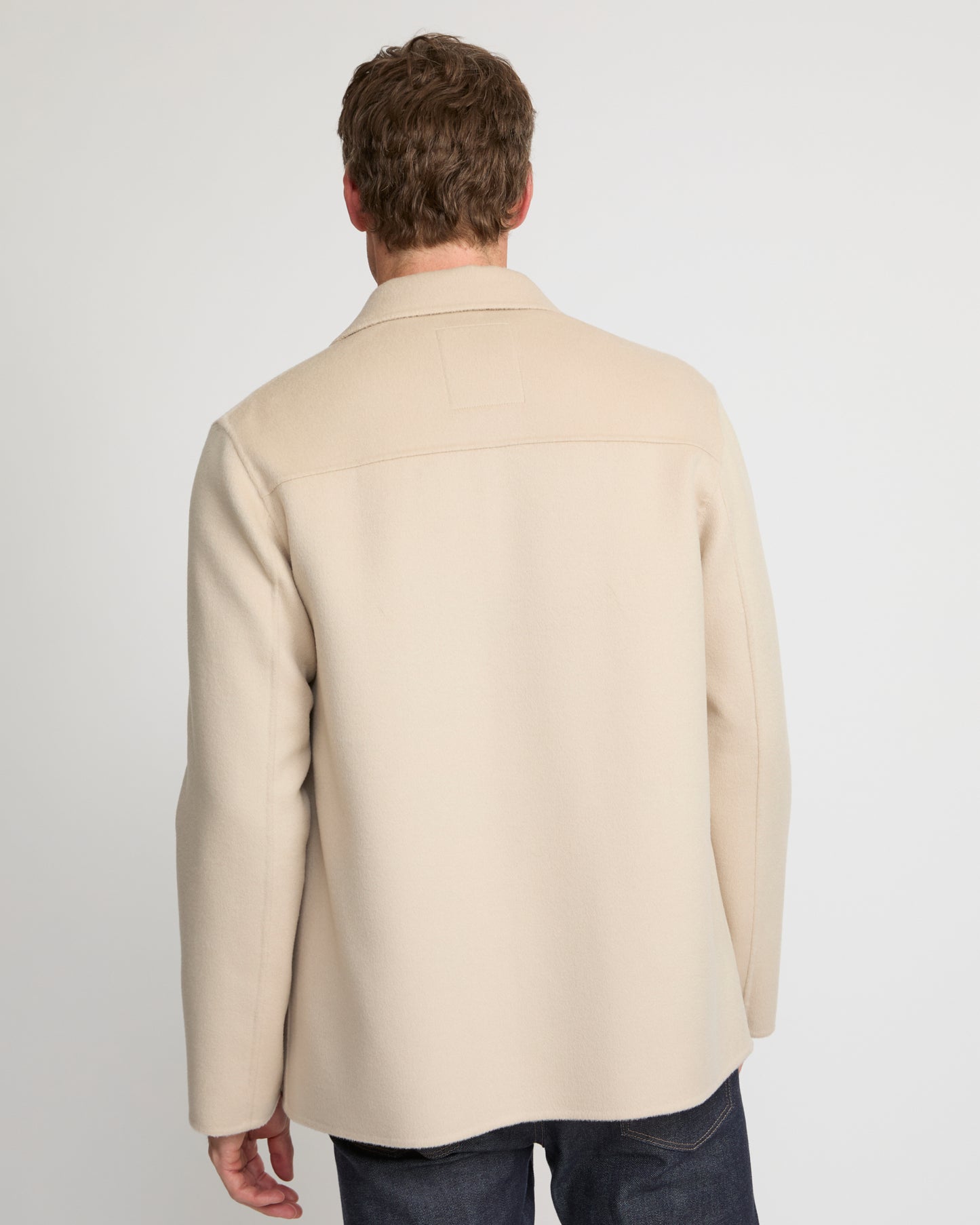 Workwear jacket in double-sided wool-cashmere fabric