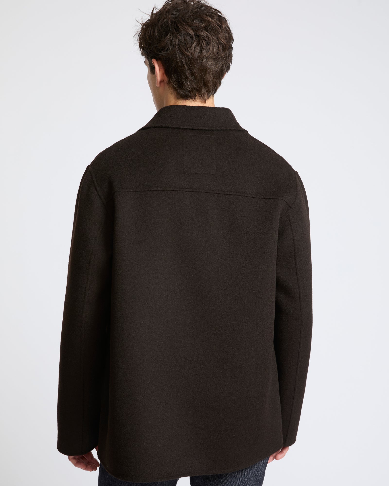 Veste workwear en tissu double-face laine-cachemire- Yves Salomon - Nouvelle collection Automne Hiver