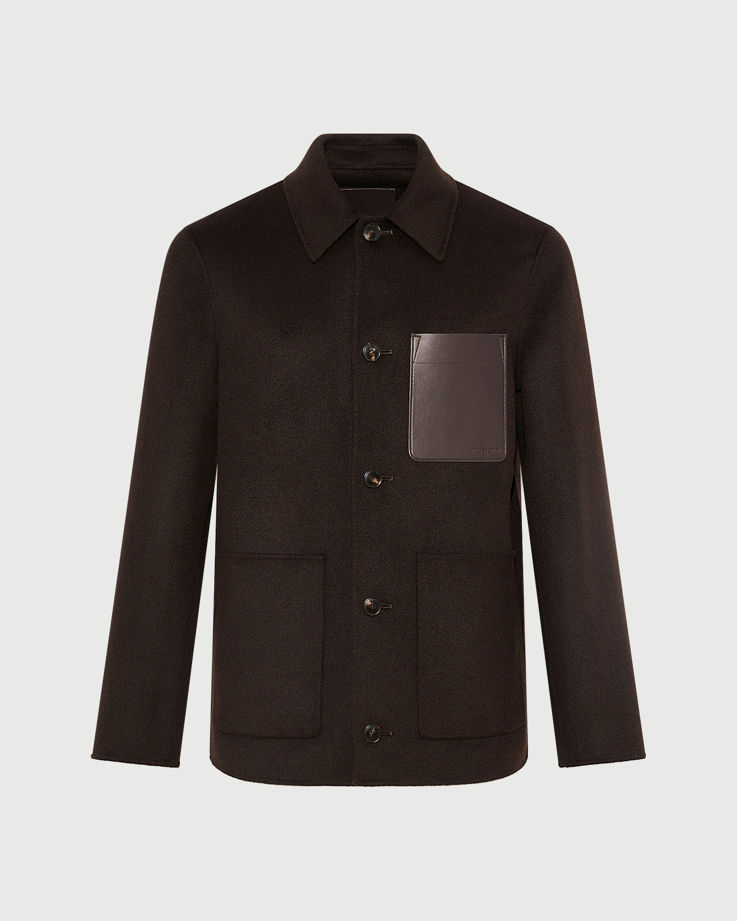 Veste workwear en tissu double-face laine-cachemire- Yves Salomon - Nouvelle collection Automne Hiver