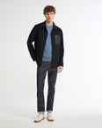 Workwear jacket in double-sided wool-cashmere fabric