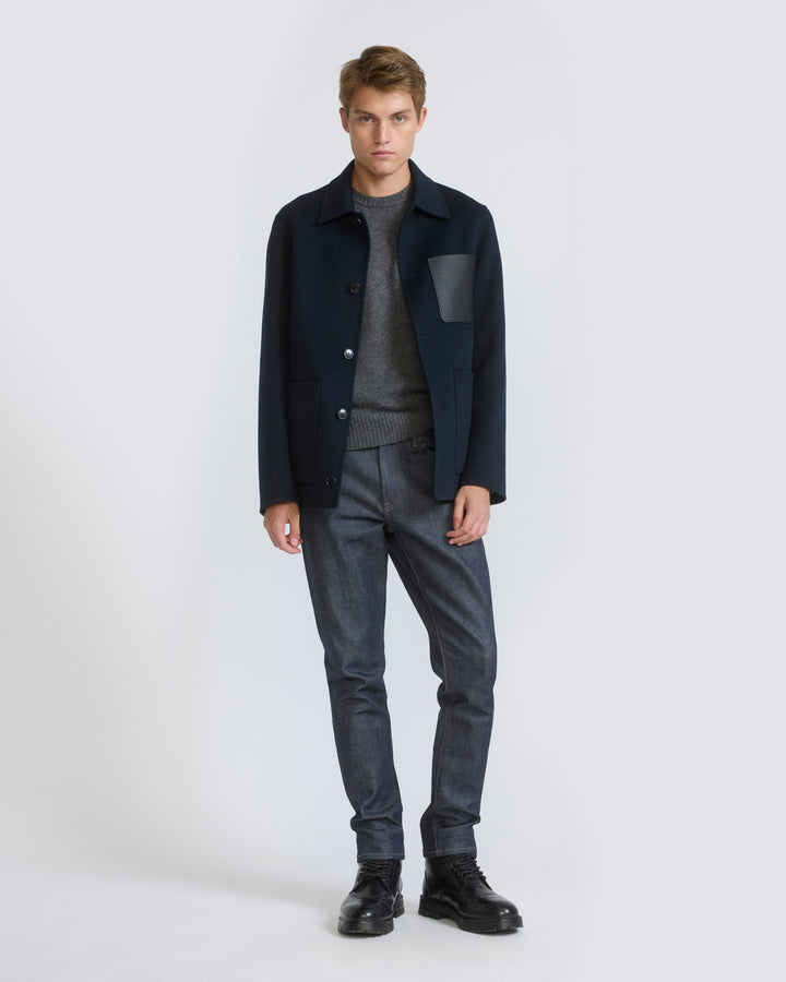 Veste workwear en tissu double-face laine-cachemire