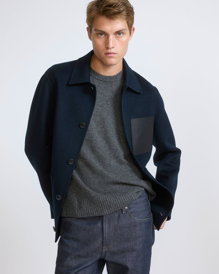 Veste workwear en tissu double-face laine-cachemire