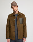 Workwear jacket in double-sided wool-cashmere fabric