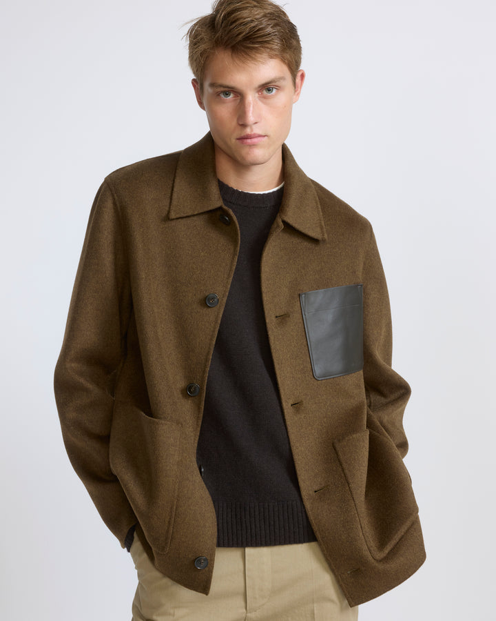 Veste workwear en tissu double-face laine-cachemire