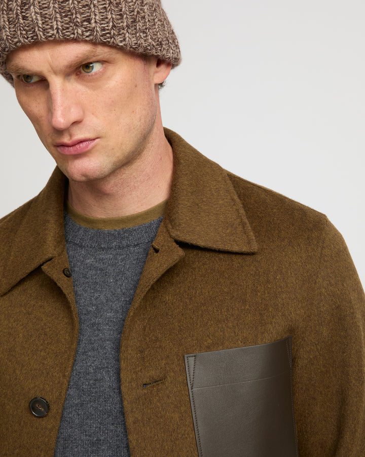 Workwear jacket in double-sided wool-cashmere fabric