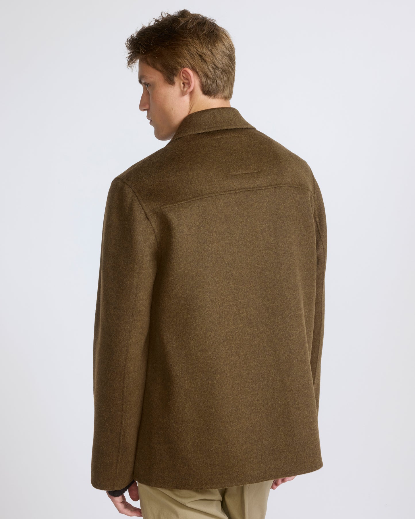Workwear jacket in double-sided wool-cashmere fabric