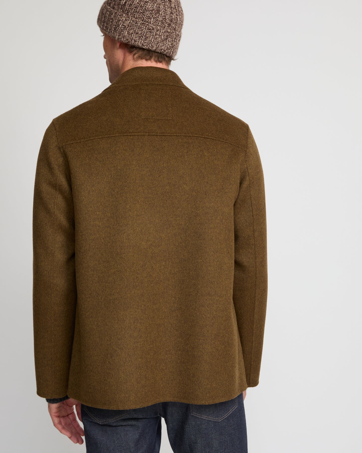 Workwear jacket in double-sided wool-cashmere fabric