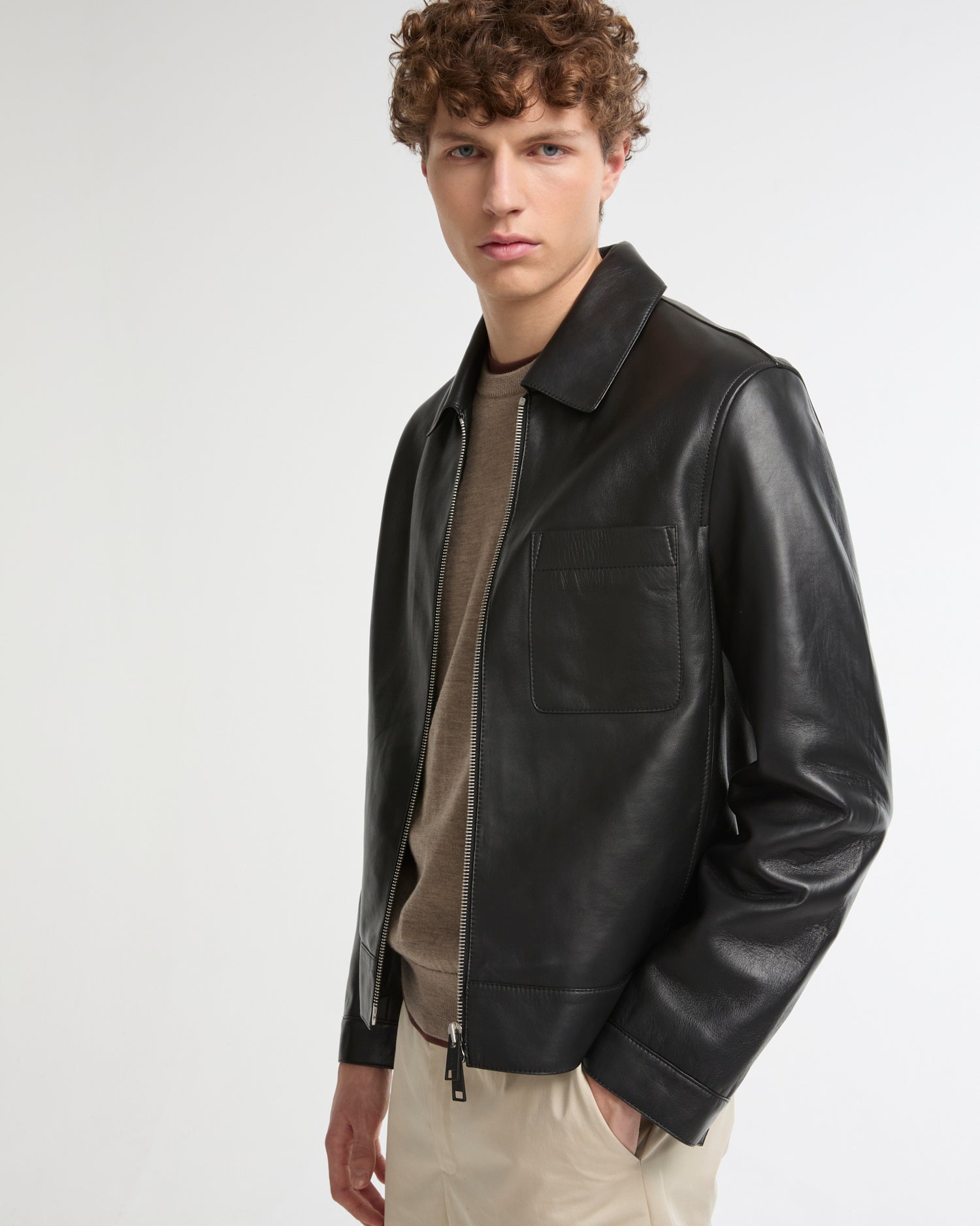 Veste en cuir d'agneau finition nappa -Yves salomon - Nouvelle collection Printemps Été