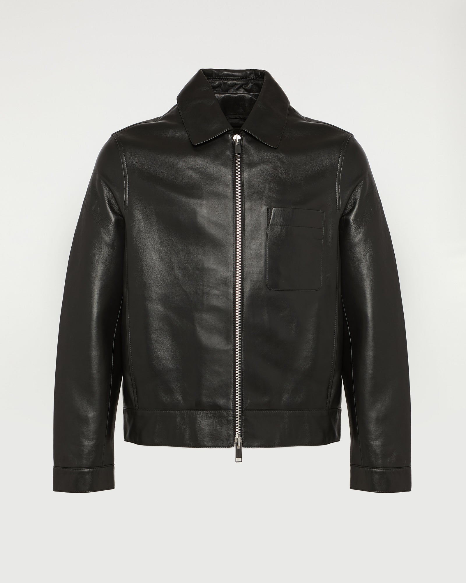 Lamb leather jacket with nappa finish - black - Yves Salomon