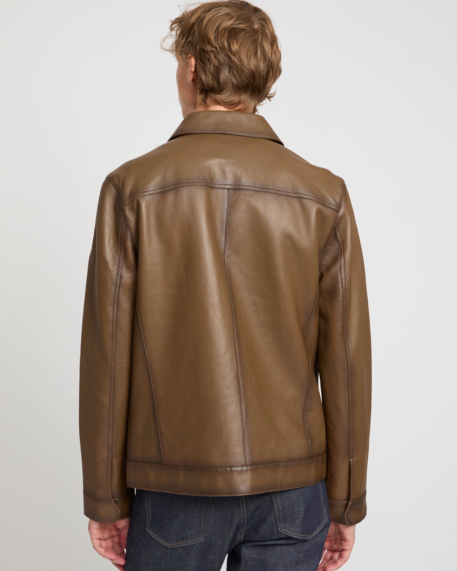 Denim jacket style leather jacket – Yves Salomon