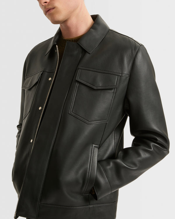 Veste en cuir esprit denim jacket