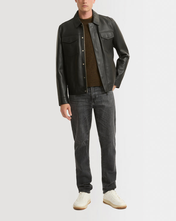 Veste en cuir esprit denim jacket