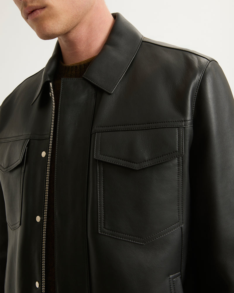 Veste en cuir esprit denim jacket