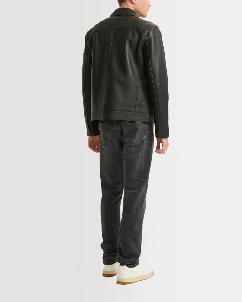 Veste en cuir esprit denim jacket