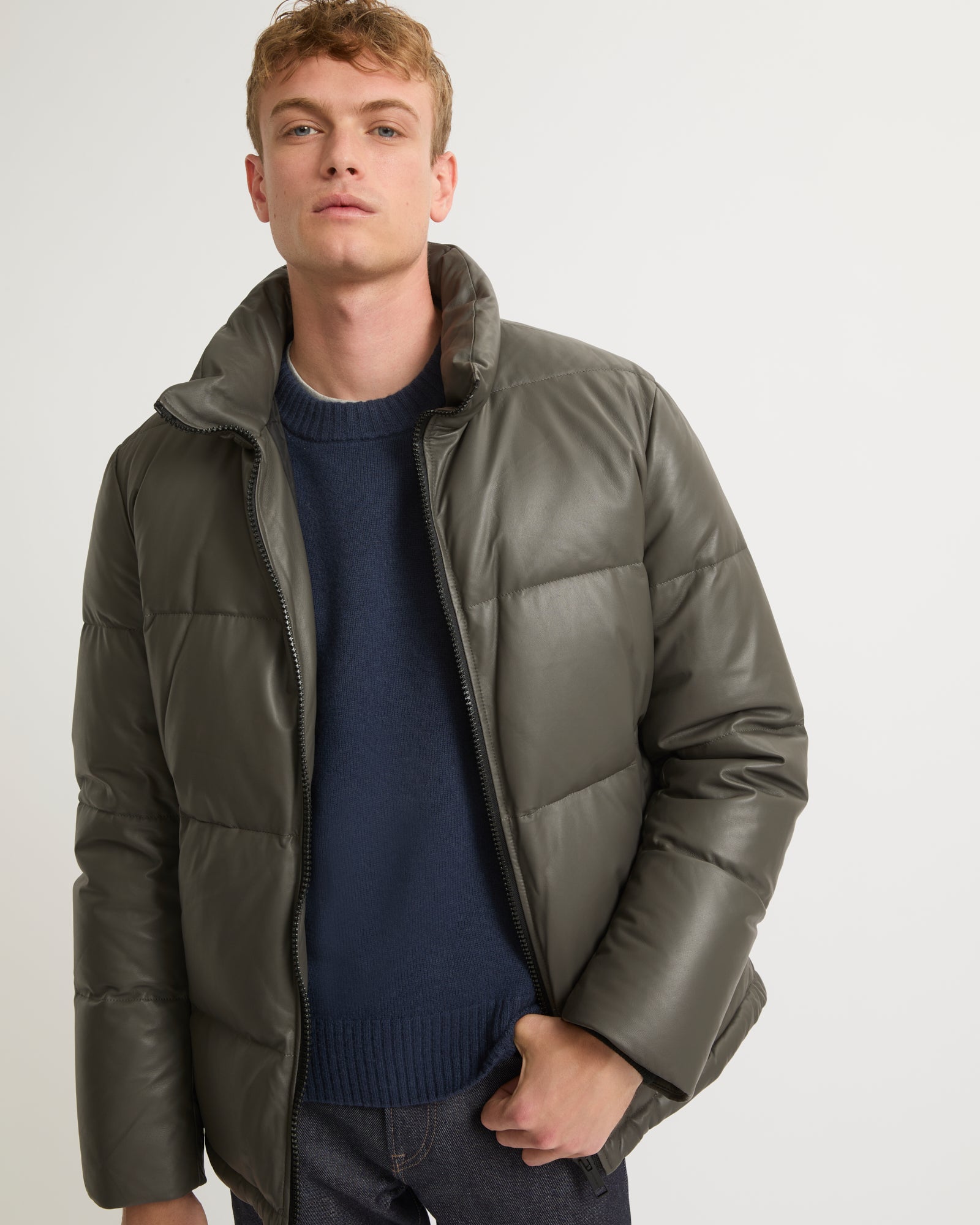 Doudoune cuir-Yves Salomon - Soldes d'hiver - Winter Sale