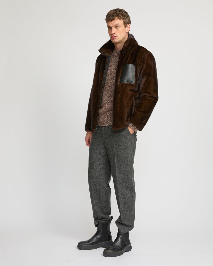 Reversible mink fleece jacket