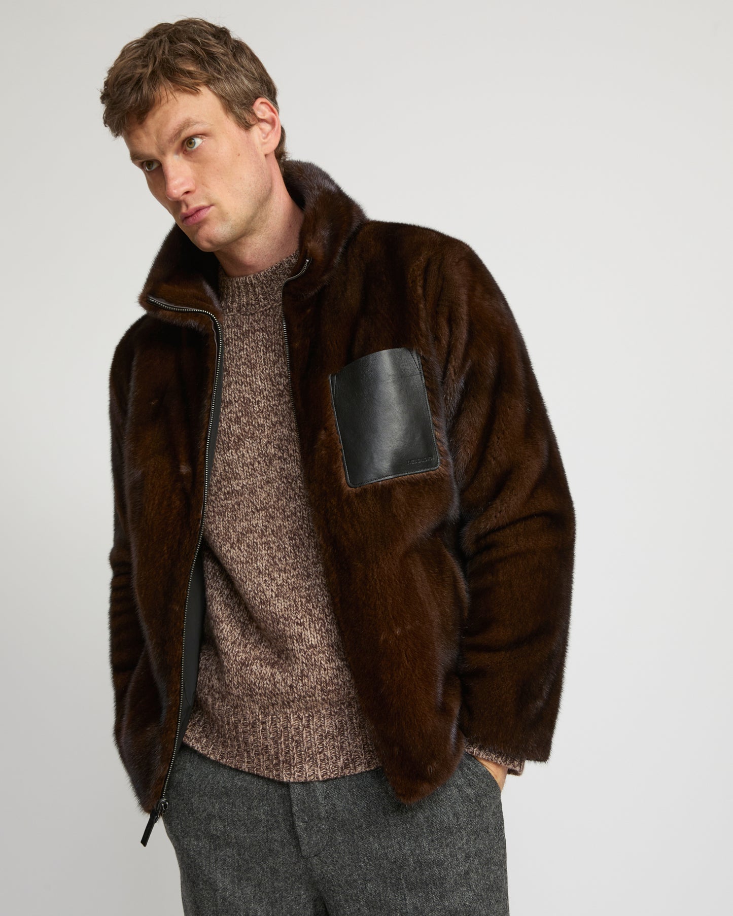 Reversible mink fleece jacket