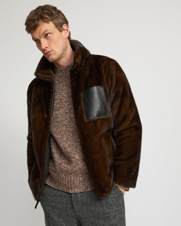 Reversible mink fleece jacket