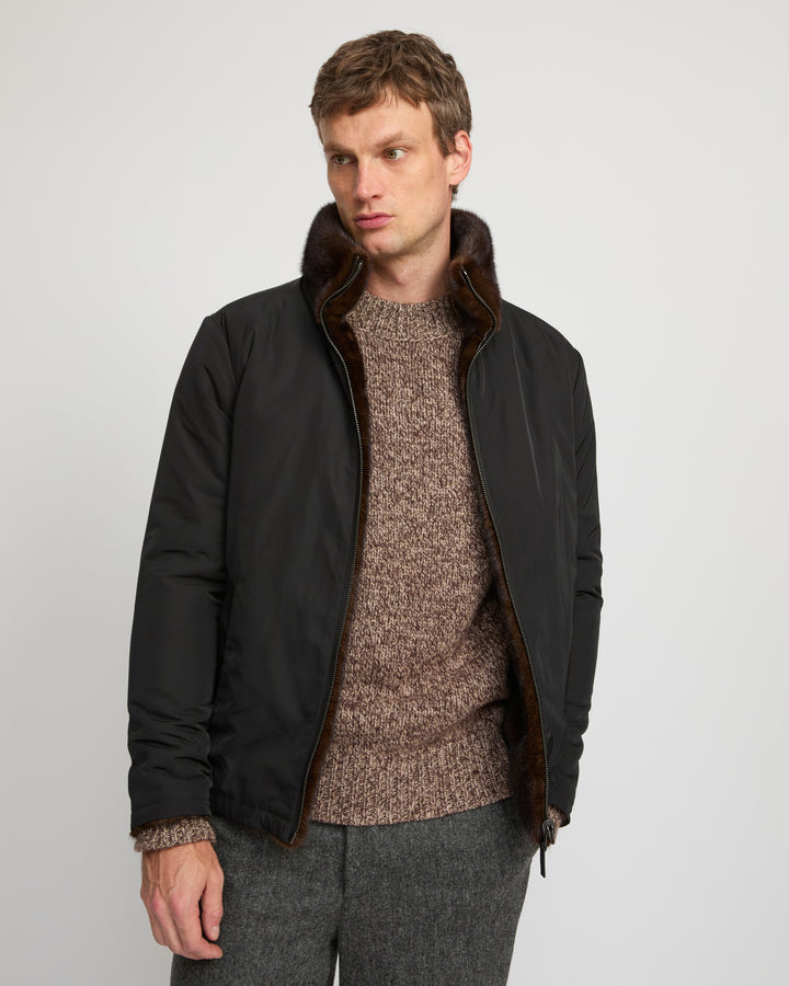 Reversible mink fleece jacket