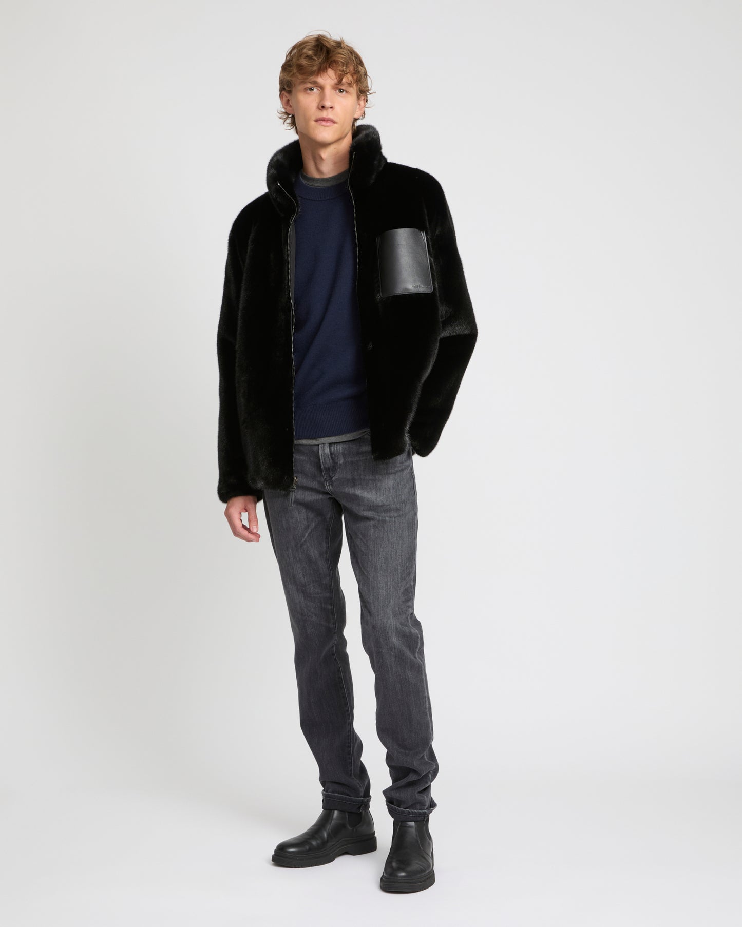 Reversible mink fleece jacket