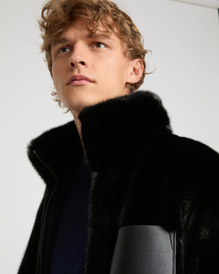 Reversible mink fleece jacket