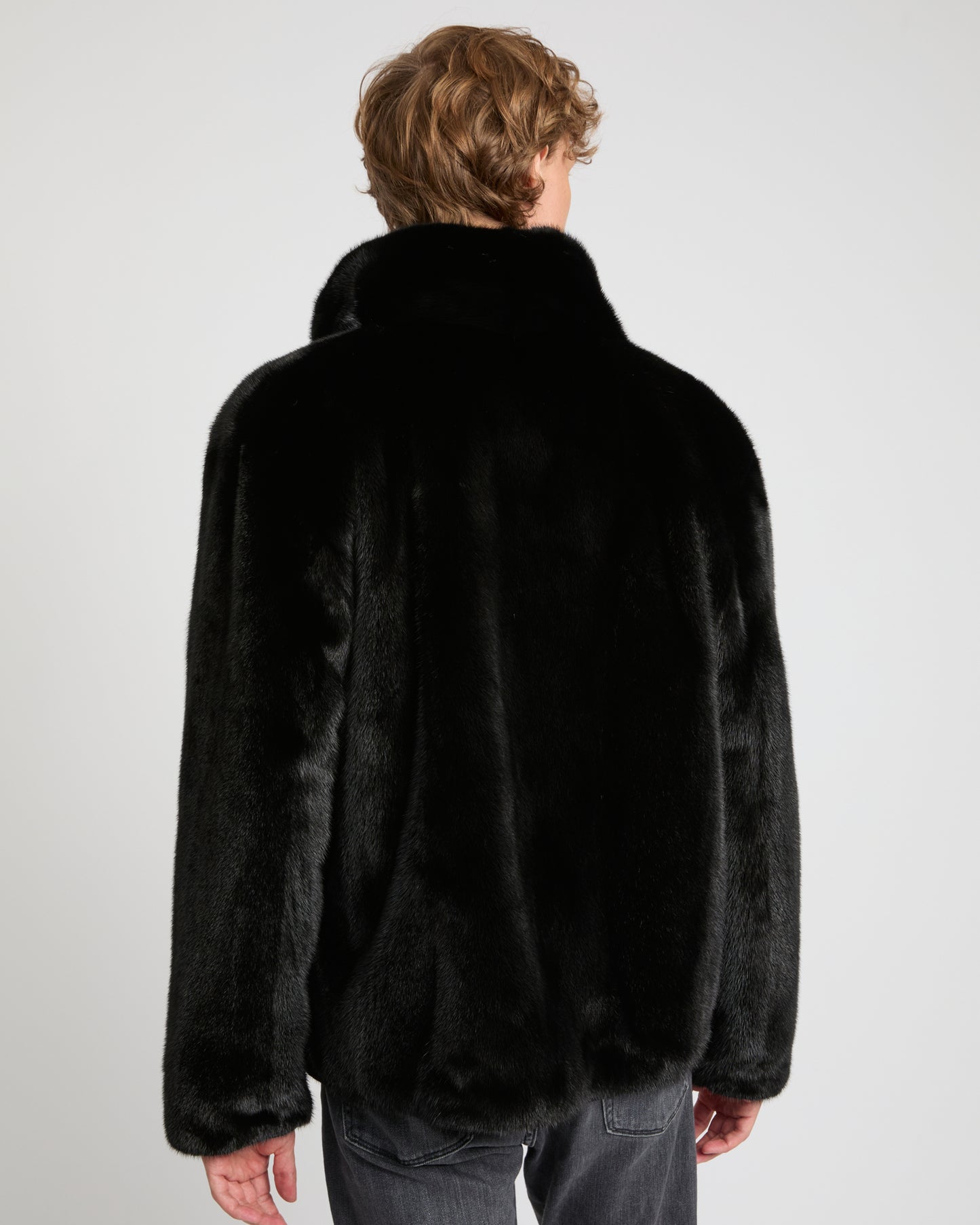 Reversible mink fleece jacket