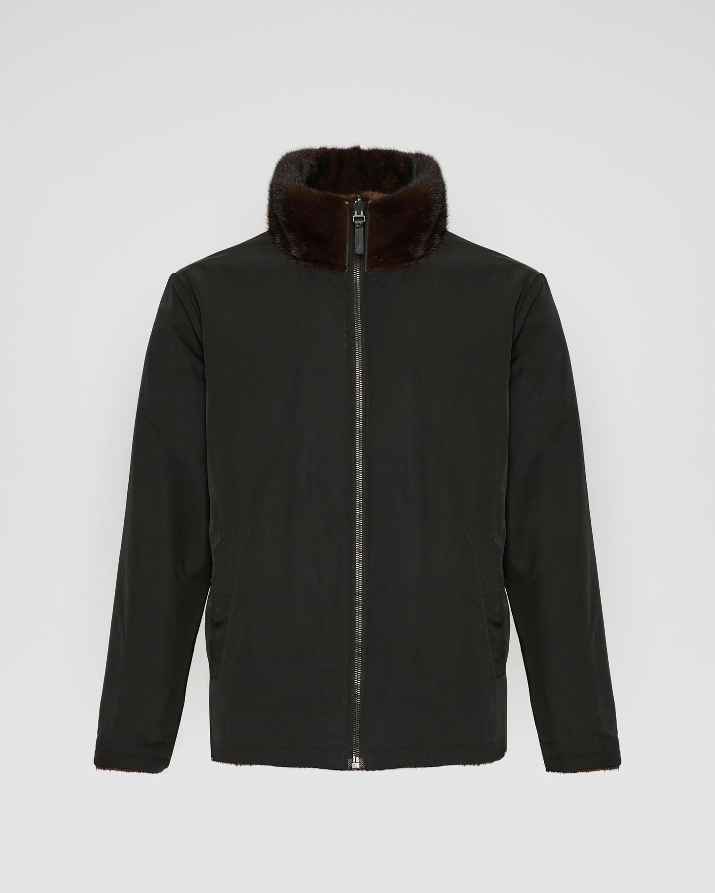 Reversible mink fleece jacket