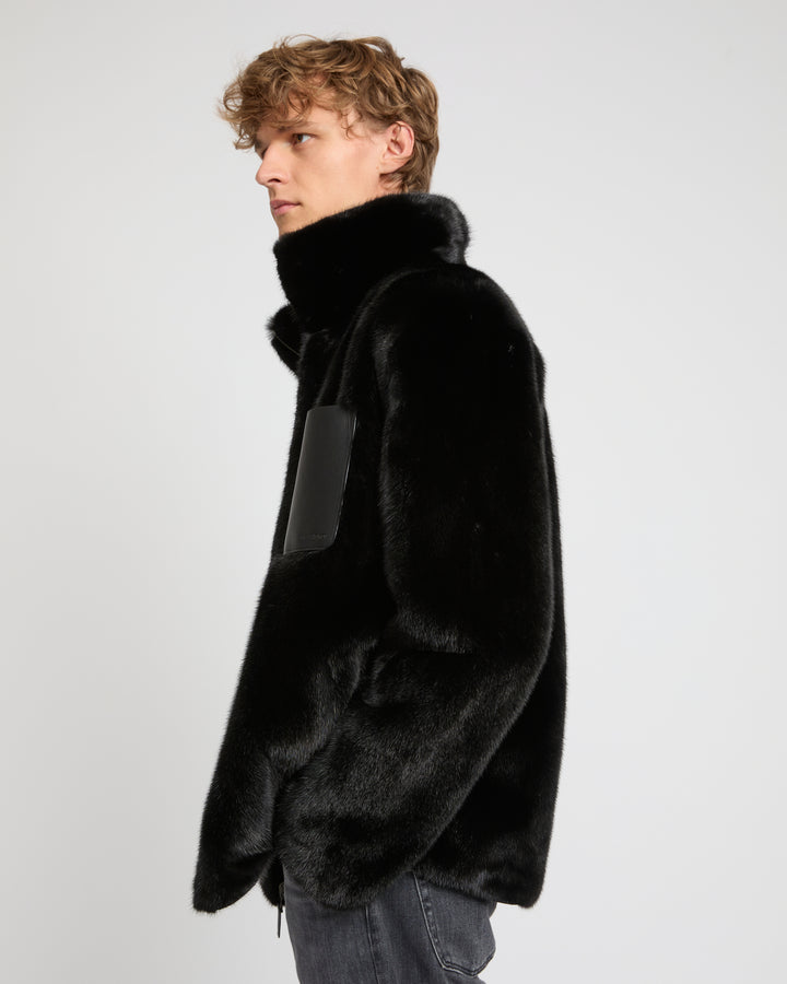 Reversible mink fleece jacket