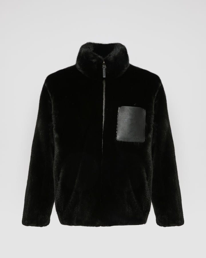 Reversible mink fleece jacket