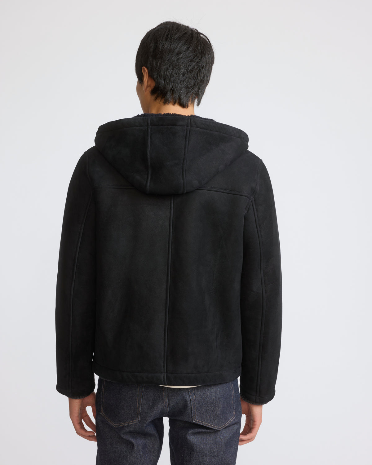 Hoodie en peau lainée d'agneau Mérinos suede - Yves Salomon - Nouvelle collection Automne Hiver