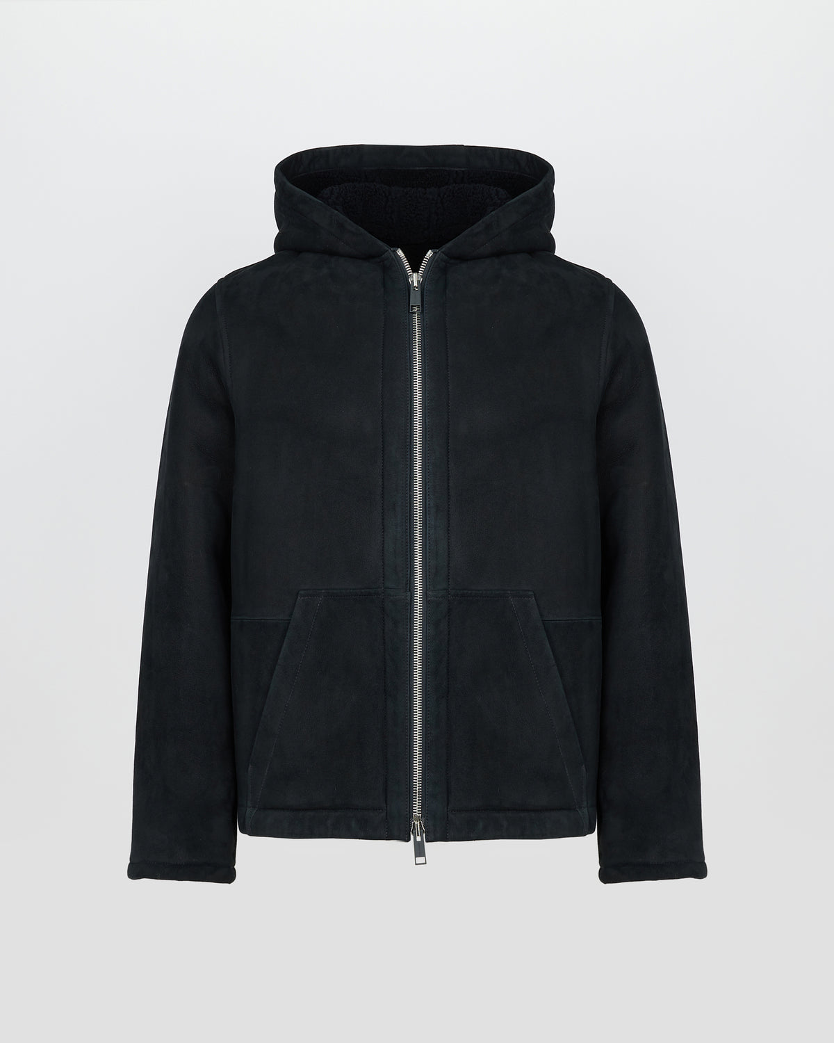 Hoodie en peau lainée d'agneau Mérinos suede - Yves Salomon - Nouvelle collection Automne Hiver