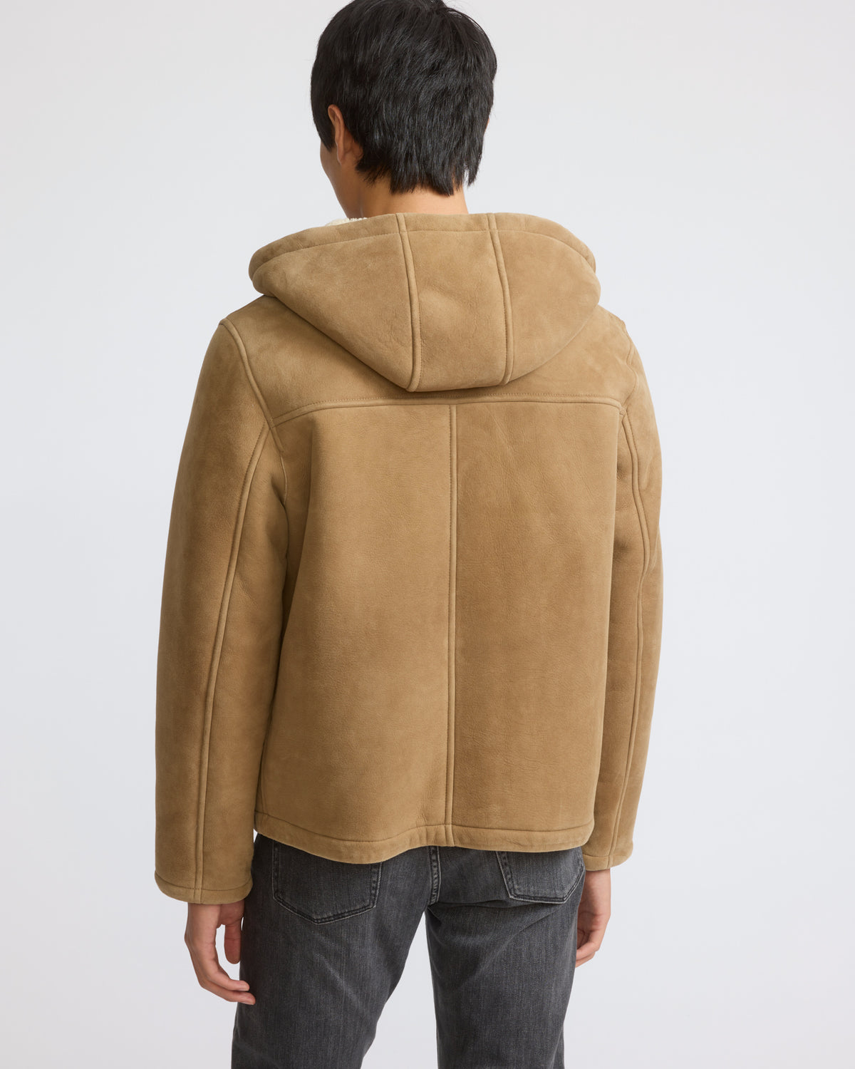 Hoodie en peau lainée d'agneau Mérinos suede - Yves Salomon - Nouvelle collection Automne Hiver
