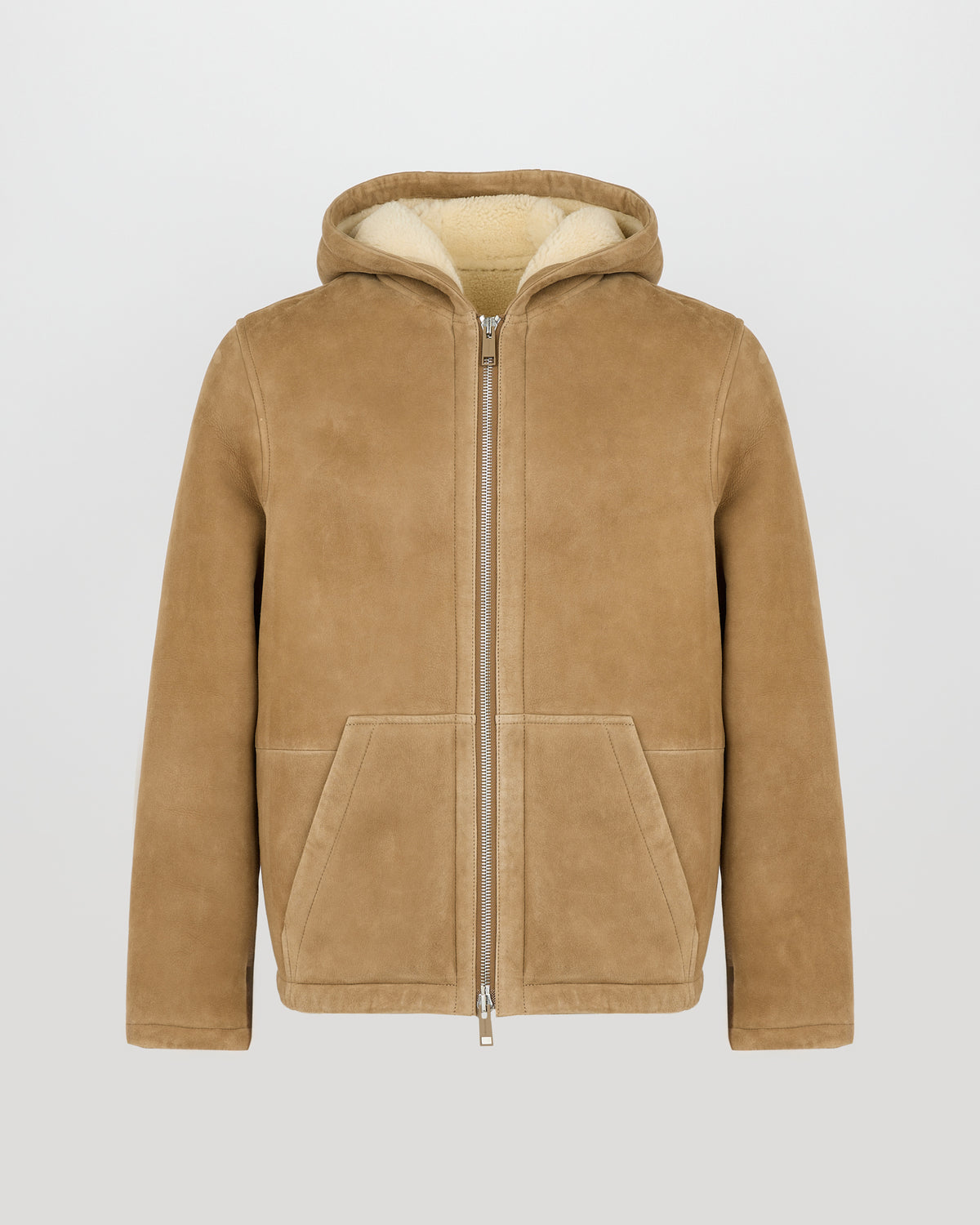 Hoodie en peau lainée d'agneau Mérinos suede - Yves Salomon - Nouvelle collection Automne Hiver
