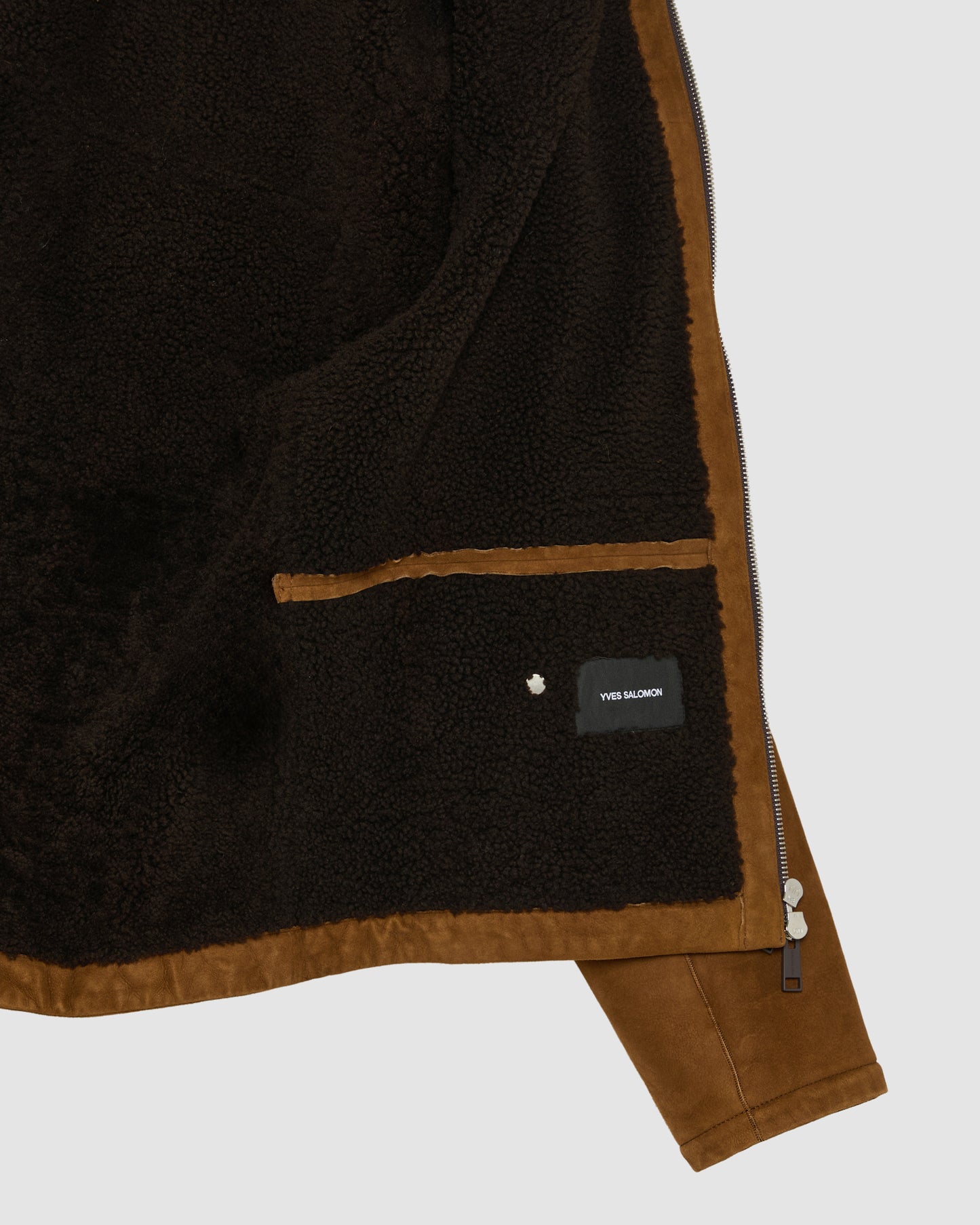Suede lambskin shearling parka