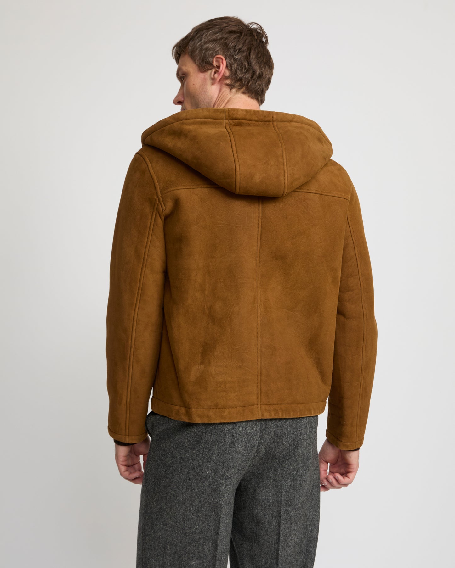 Suede lambskin shearling parka