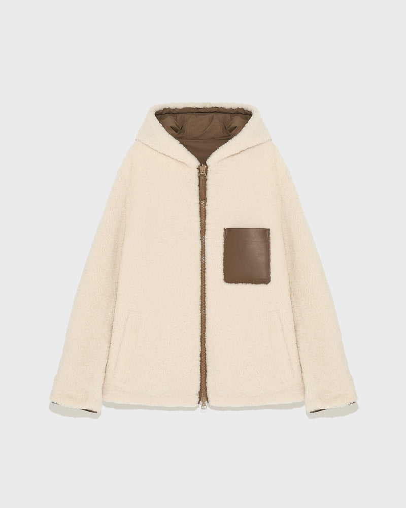 Faux shearling hoodie online