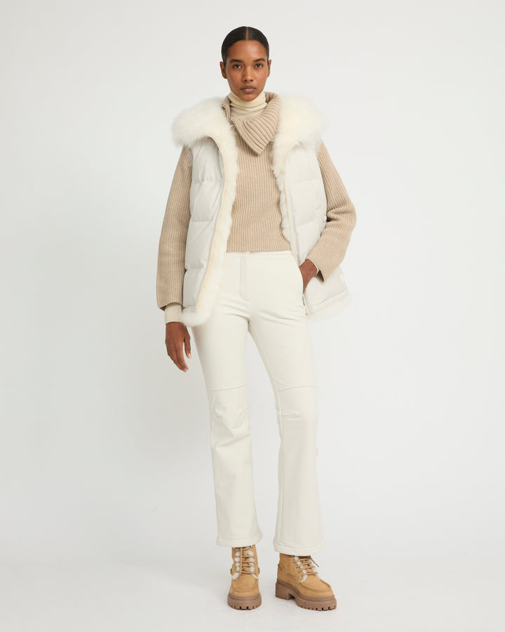 Gilet réversible en agneau long poil -Yves Salomon