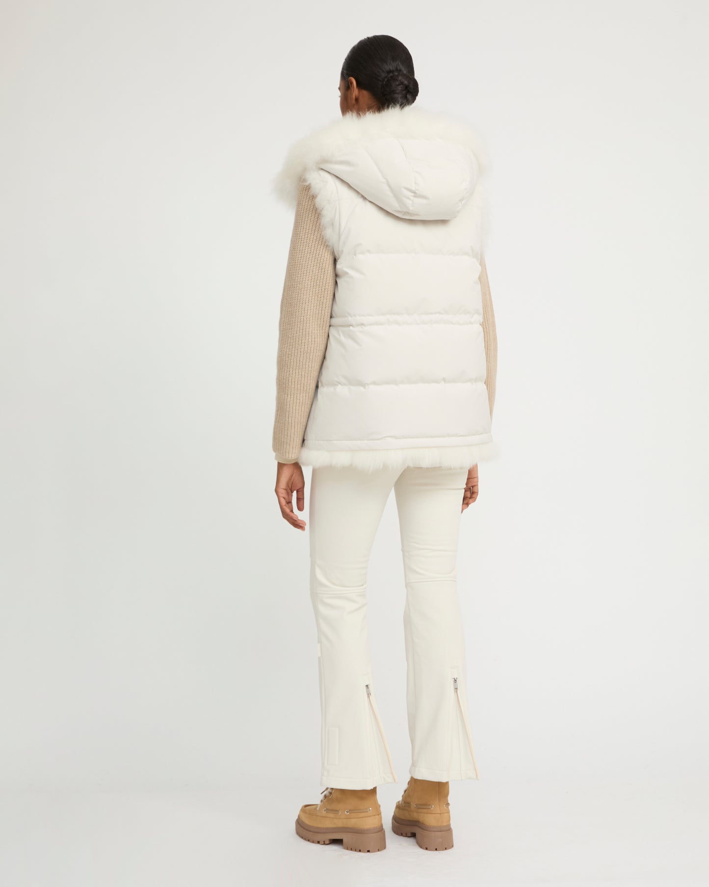 Gilet réversible en agneau long poil -Yves Salomon