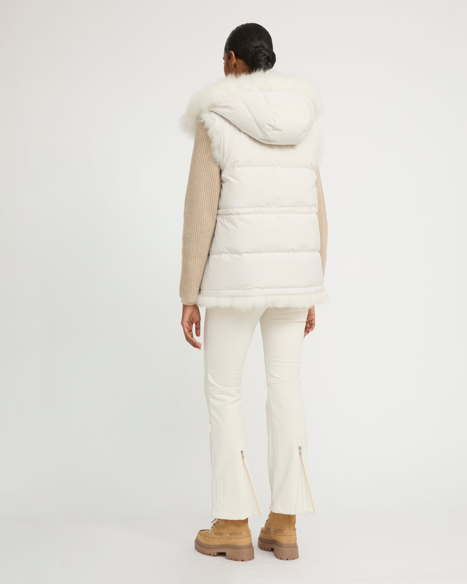 Gilet réversible en agneau long poil -Yves Salomon