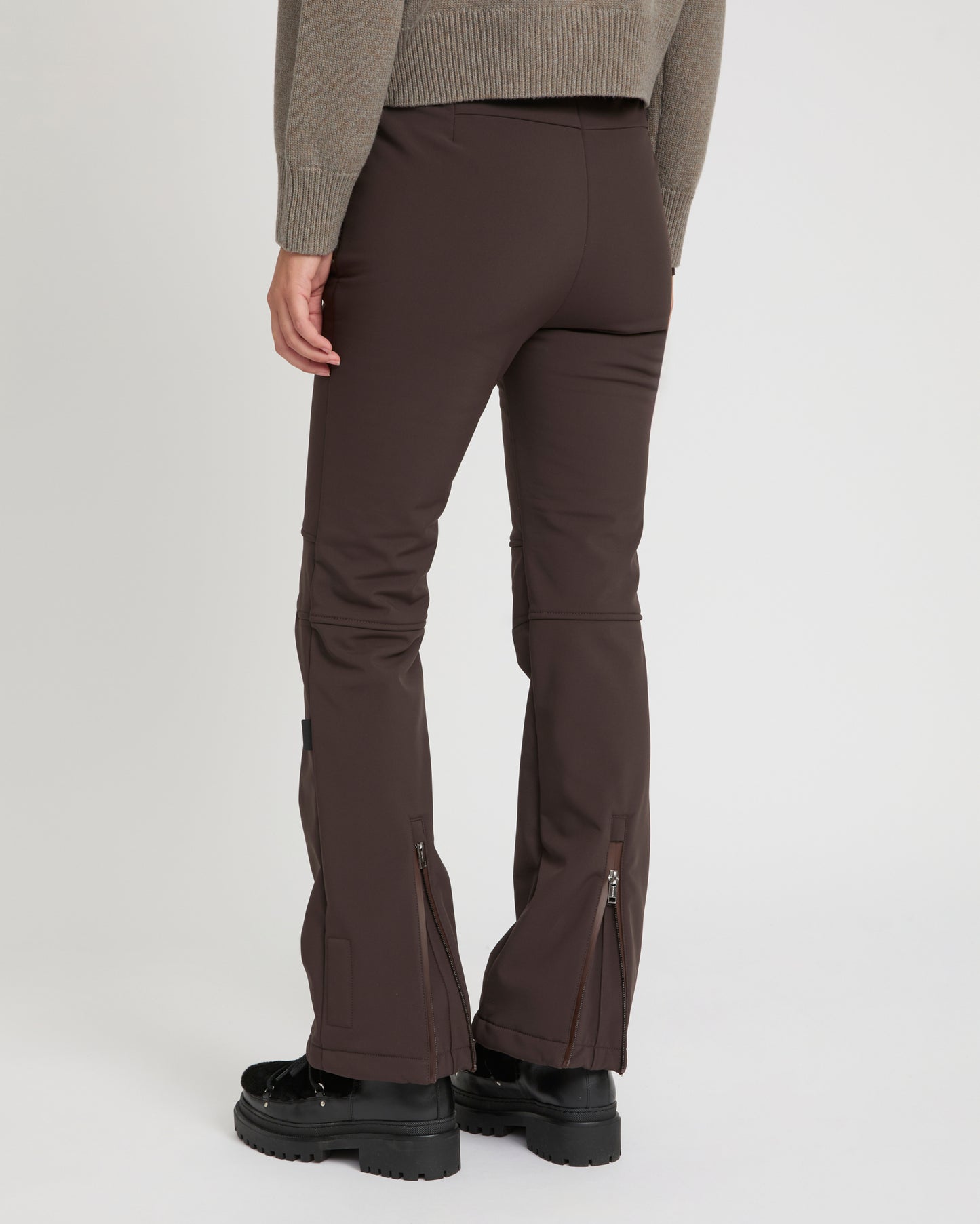 Softshell fabric flared fitted ski trousers