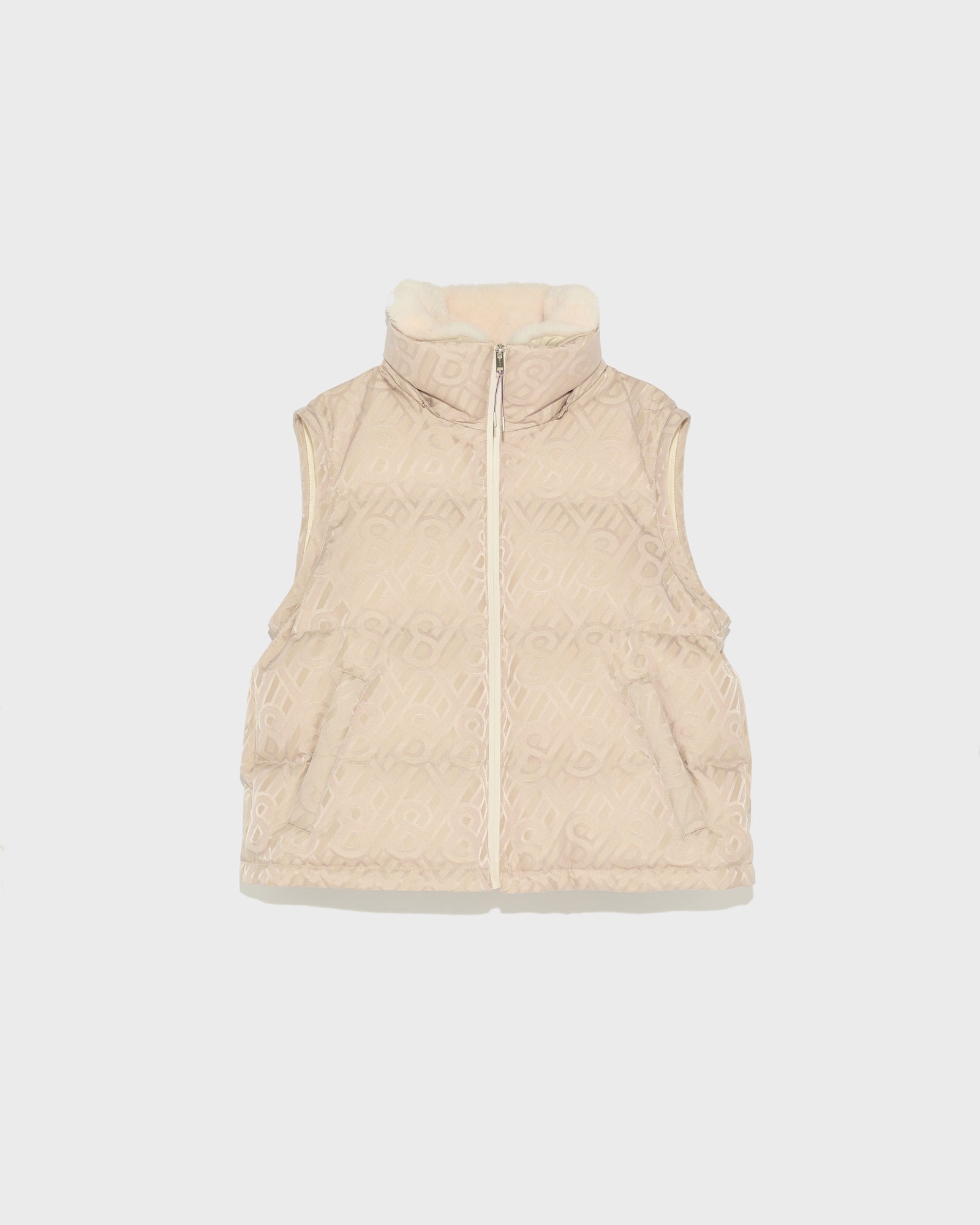 Short skiwear down jacket with mink trim